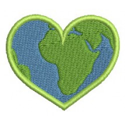 Stickdatei - Weltkugel Herz